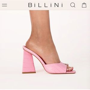 New In Box - Size 8 - Billini Quinn Rose Croc Block Heel Sandal